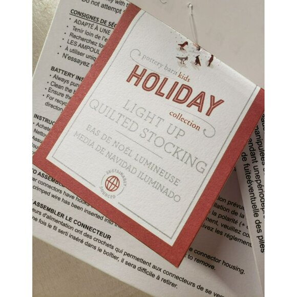 Pottery Barn Kids Holiday Light-Up Quilted Christmas Stocking MARIO Monogram - Picture 5 of 10